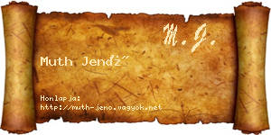 Muth Jenő névjegykártya