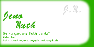 jeno muth business card